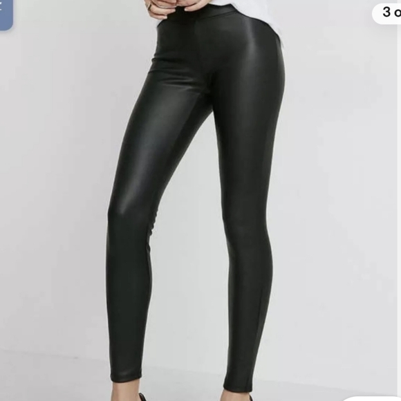 7 For All Mankind Pants - 7 for all Mankind. Black pleather/faux leather stretchy leggings